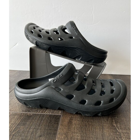 Oboz Whakata Coast Men's Black Rubber Slip On Comfort Clogs Sandals Size W11 M9 - Picture 1 of 7